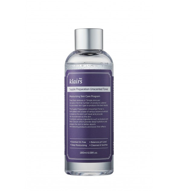 Ľahký pleťový toner Klairs Supple Preparation Unscented Toner 180 ml